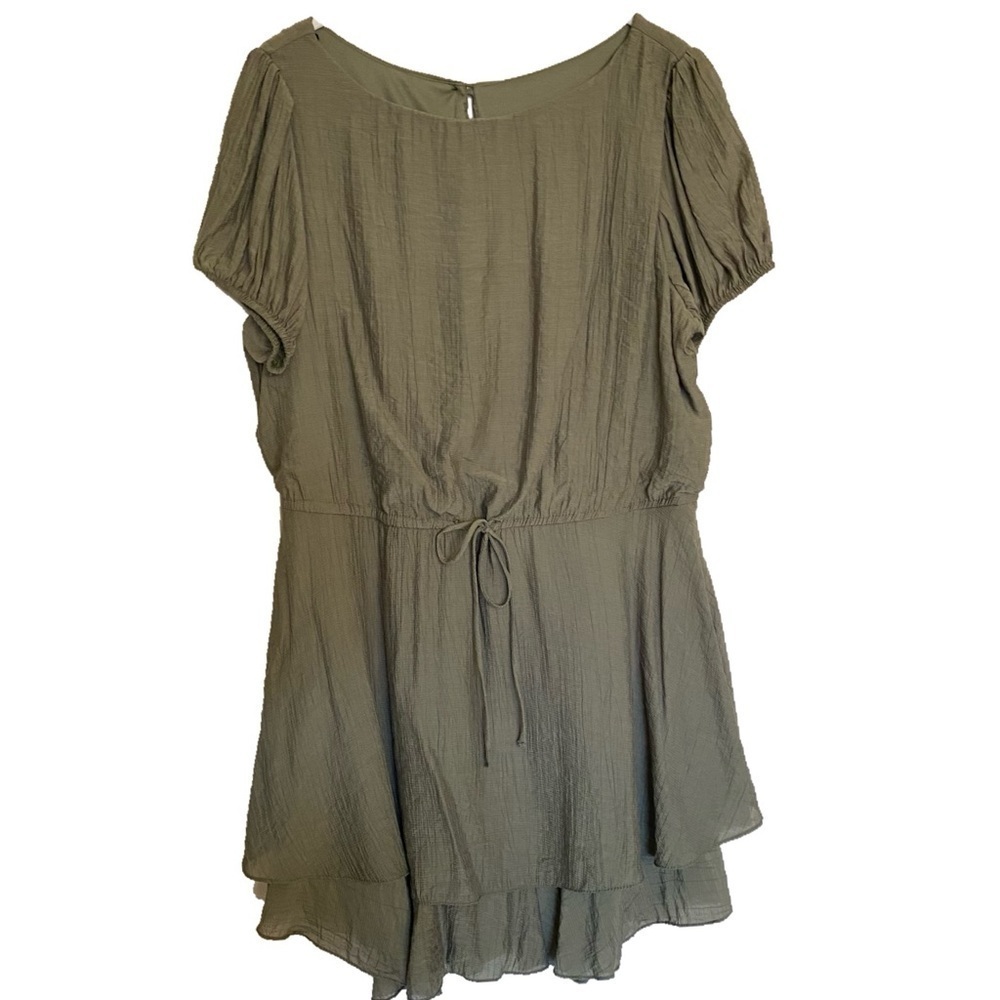 NEW B. Darlin Hunter Green Mini Casual Dress Short Sleeve Lined Juniors 15\16